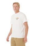 The Rip Curl Mens Surf Revival Decal T-Shirt in Bone