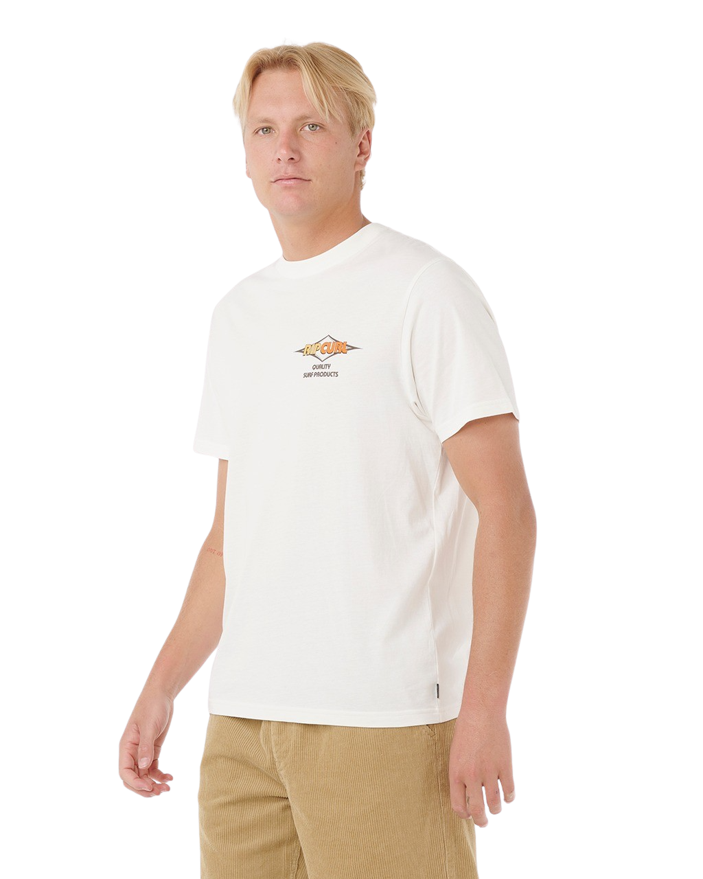 The Rip Curl Mens Surf Revival Decal T-Shirt in Bone