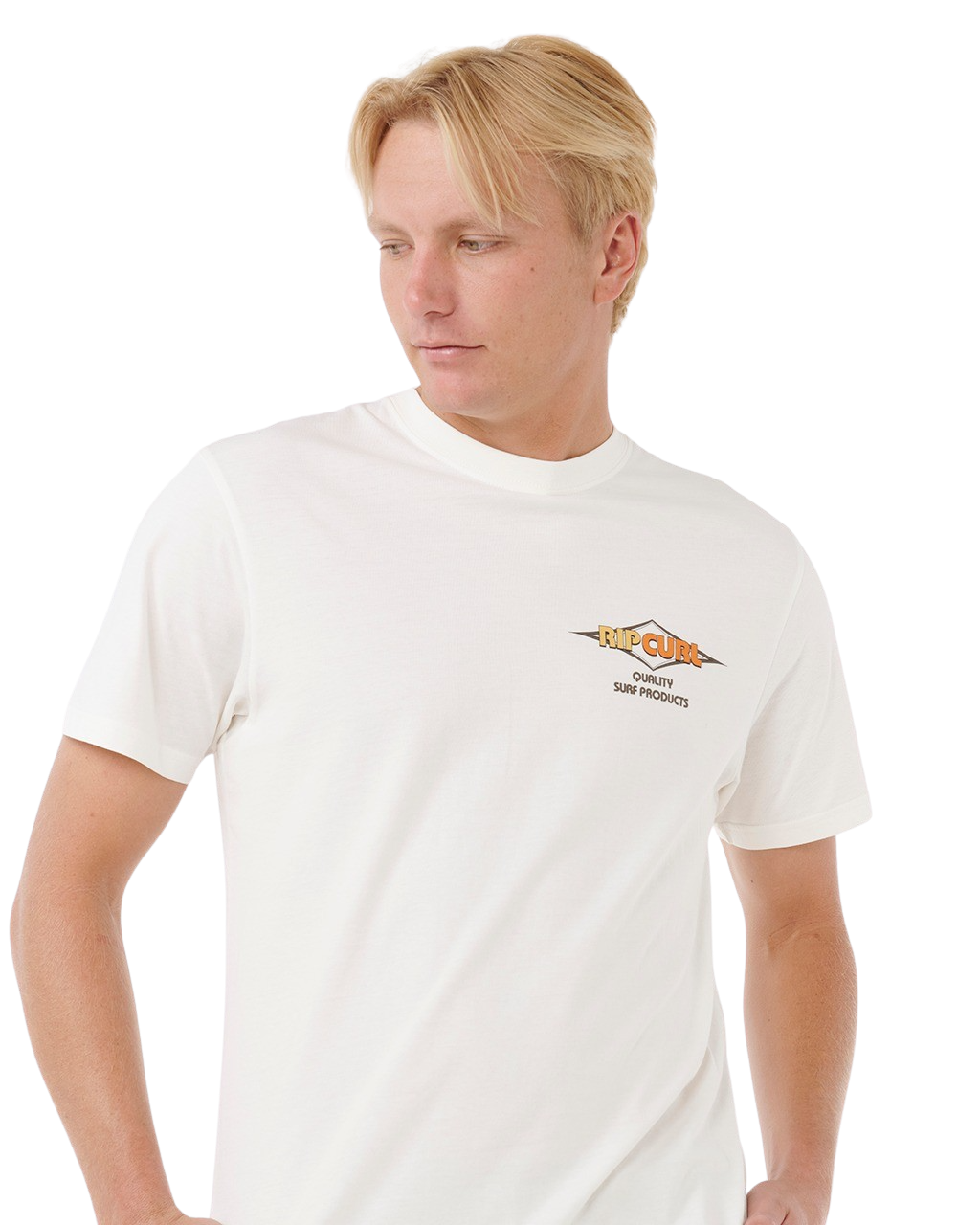 The Rip Curl Mens Surf Revival Decal T-Shirt in Bone