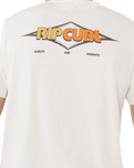The Rip Curl Mens Surf Revival Decal T-Shirt in Bone