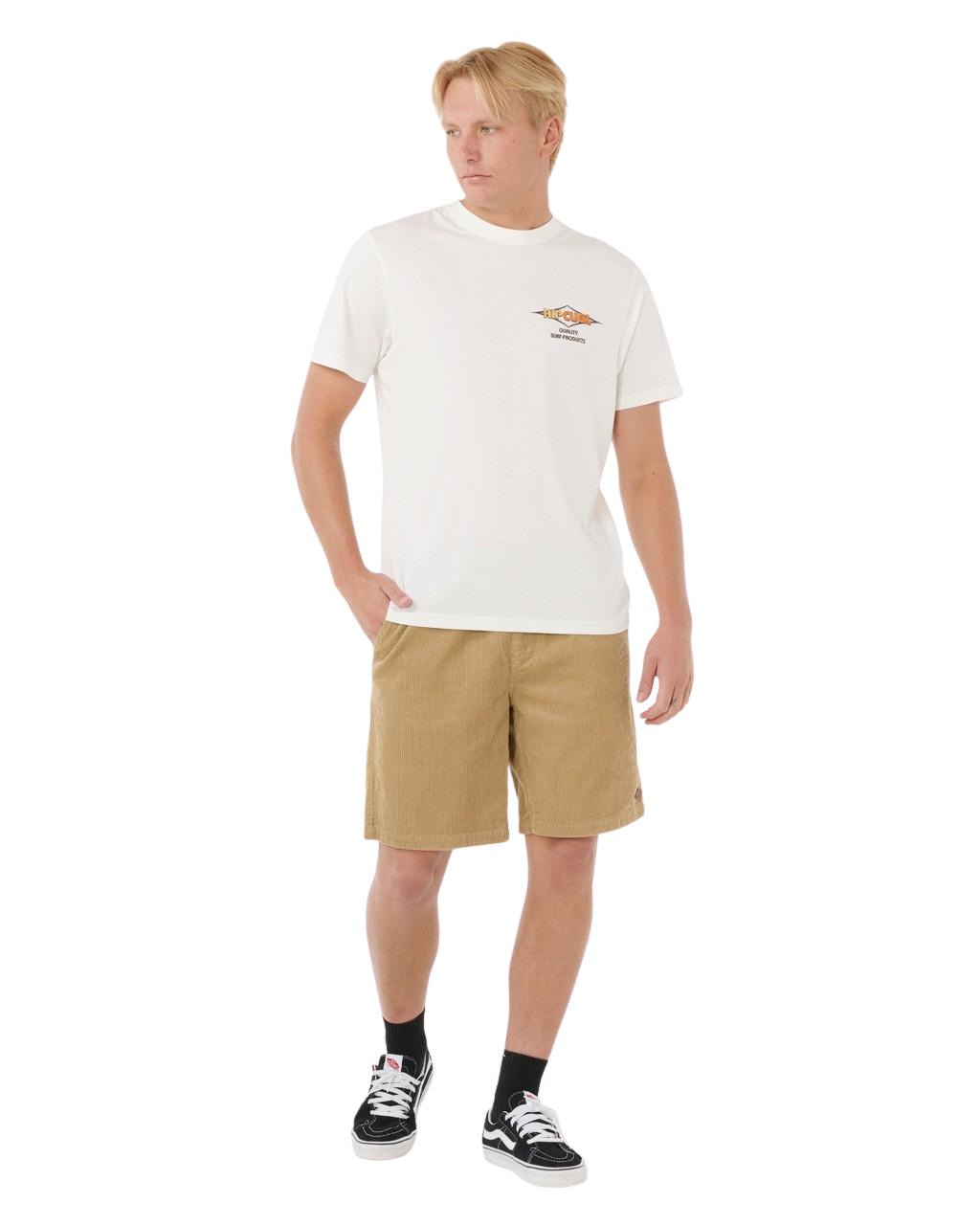 The Rip Curl Mens Surf Revival Decal T-Shirt in Bone