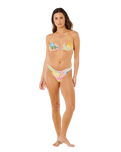 Hotel Malibu Sliding Tri Bikini Top in Multi