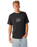 Rip Script Icon T-Shirt in Washed Black