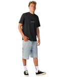 Rip Script Icon T-Shirt in Washed Black