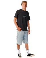 Rip Script Icon T-Shirt in Washed Black