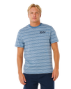 Pacific Rinse Stripe T-Shirt in Faded Denim