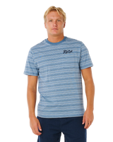 Pacific Rinse Stripe T-Shirt in Faded Denim