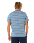 Pacific Rinse Stripe T-Shirt in Faded Denim