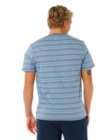 Pacific Rinse Stripe T-Shirt in Faded Denim