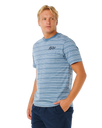 Pacific Rinse Stripe T-Shirt in Faded Denim