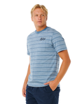 Pacific Rinse Stripe T-Shirt in Faded Denim