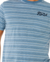Pacific Rinse Stripe T-Shirt in Faded Denim