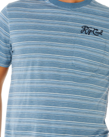 Pacific Rinse Stripe T-Shirt in Faded Denim