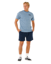 Pacific Rinse Stripe T-Shirt in Faded Denim