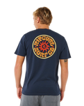 Pacific Rinse Circle T-Shirt in Dark Navy