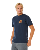 Pacific Rinse Circle T-Shirt in Dark Navy