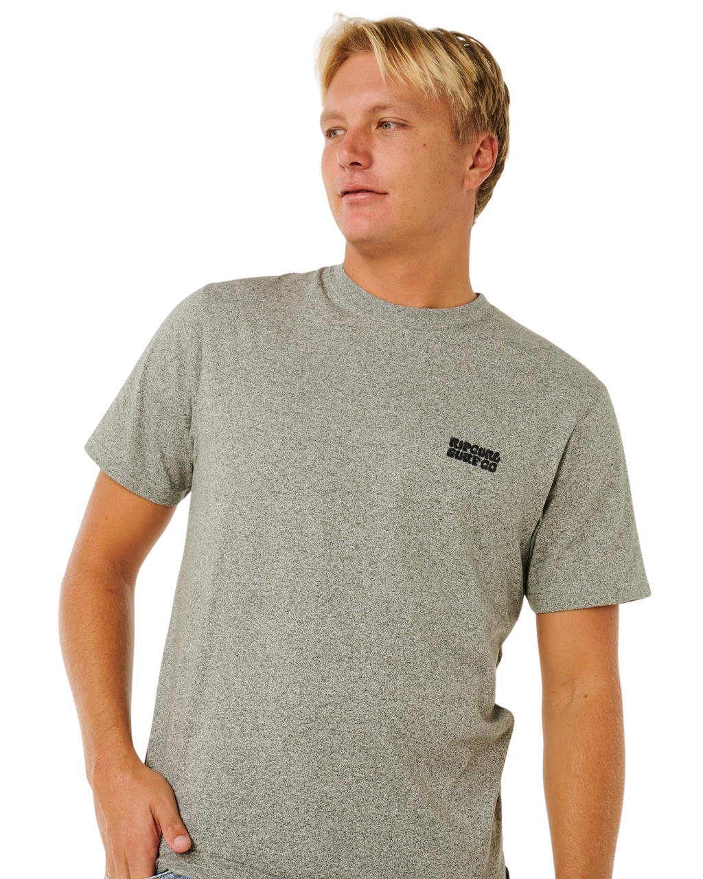 Easy Embroid T-Shirt in Grey Marle