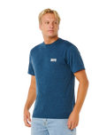 The Rip Curl Mens Easy Embroid T-Shirt in Navy Marle