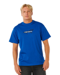 The Rip Curl Mens Inner Visions Blast Over T-Shirt in Electric Cobalt
