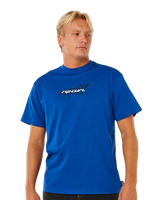 The Rip Curl Mens Inner Visions Blast Over T-Shirt in Electric Cobalt