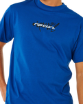The Rip Curl Mens Inner Visions Blast Over T-Shirt in Electric Cobalt
