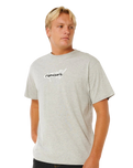 The Rip Curl Mens Inner Visions Blast Over T-Shirt in Grey Marle