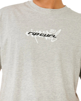 The Rip Curl Mens Inner Visions Blast Over T-Shirt in Grey Marle
