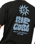 The Rip Curl Mens Pacific Rinse Glass Off T-Shirt in Black