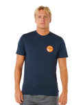 Pacific Rinse Stacked T-Shirt in Dark Navy