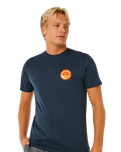 Pacific Rinse Stacked T-Shirt in Dark Navy