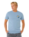 The Rip Curl Mens Pacific Rinse Stacked T-Shirt in Faded Denim