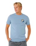 The Rip Curl Mens Pacific Rinse Stacked T-Shirt in Faded Denim