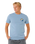 The Rip Curl Mens Pacific Rinse Stacked T-Shirt in Faded Denim