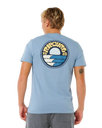 The Rip Curl Mens Pacific Rinse Stacked T-Shirt in Faded Denim