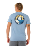 The Rip Curl Mens Pacific Rinse Stacked T-Shirt in Faded Denim