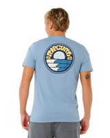 The Rip Curl Mens Pacific Rinse Stacked T-Shirt in Faded Denim