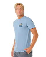 The Rip Curl Mens Pacific Rinse Stacked T-Shirt in Faded Denim