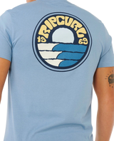 The Rip Curl Mens Pacific Rinse Stacked T-Shirt in Faded Denim