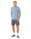 The Rip Curl Mens Pacific Rinse Stacked T-Shirt in Faded Denim