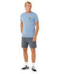 The Rip Curl Mens Pacific Rinse Stacked T-Shirt in Faded Denim