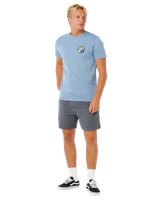 The Rip Curl Mens Pacific Rinse Stacked T-Shirt in Faded Denim