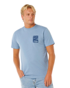 The Rip Curl Mens Keep On Trucking T-Shirt in Faded Denim