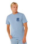 The Rip Curl Mens Keep On Trucking T-Shirt in Faded Denim