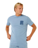 The Rip Curl Mens Keep On Trucking T-Shirt in Faded Denim