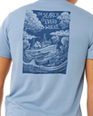 The Rip Curl Mens Keep On Trucking T-Shirt in Faded Denim