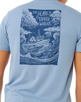 The Rip Curl Mens Keep On Trucking T-Shirt in Faded Denim