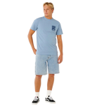 The Rip Curl Mens Keep On Trucking T-Shirt in Faded Denim