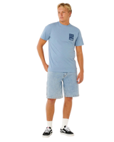 The Rip Curl Mens Keep On Trucking T-Shirt in Faded Denim