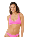 Premium Surf Halter Bikini Top in Super Pink