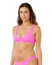 Premium Surf Halter Bikini Top in Super Pink